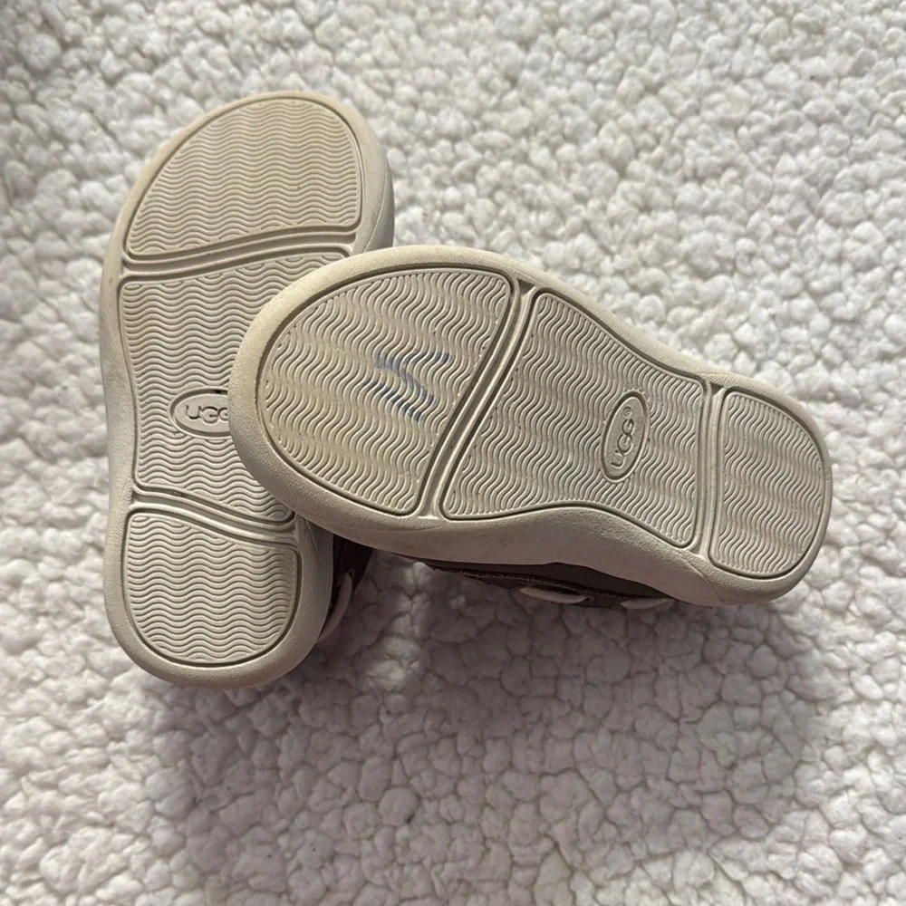 UGG Brown Moccasin Baby Shoes with Velcro Closure
